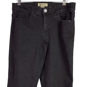 Democracy Ab Solution Jeans Women 14 Black Straight Medium Mid Rise Stretch